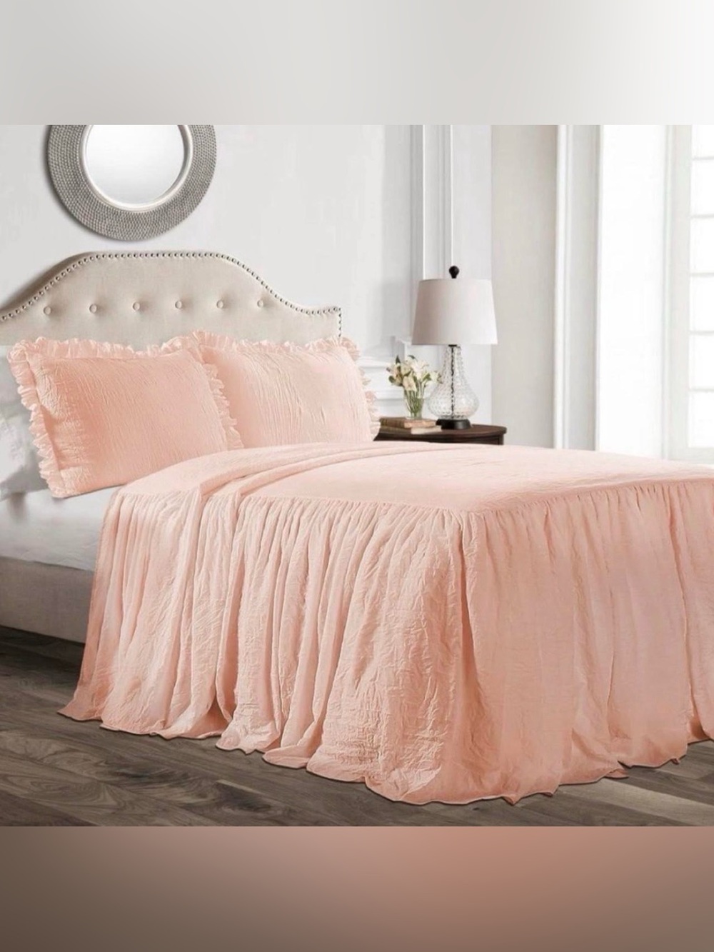 Soft Blush Pink Ruffled skirt Bedspread Set - Lush Decor Twin/Twin XL